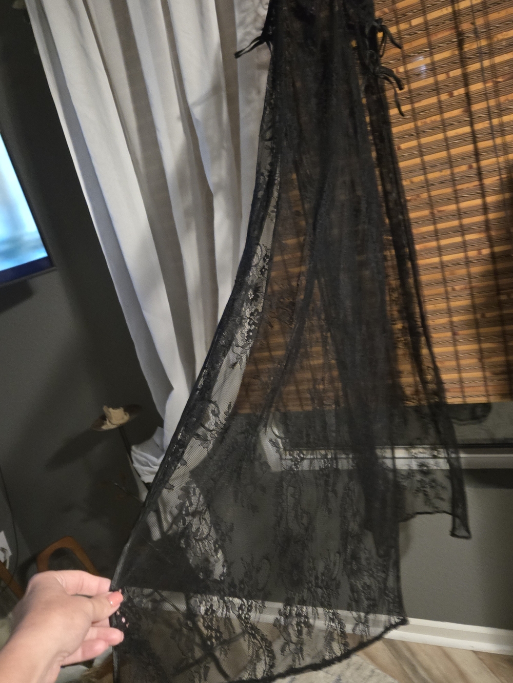 Dreamgirl Black Lace Maxi Nightgown New Condition